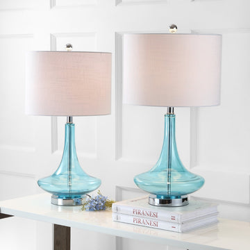 Cecile 25.5" Glass Teardrop LED Table Lamp - JONATHAN Y